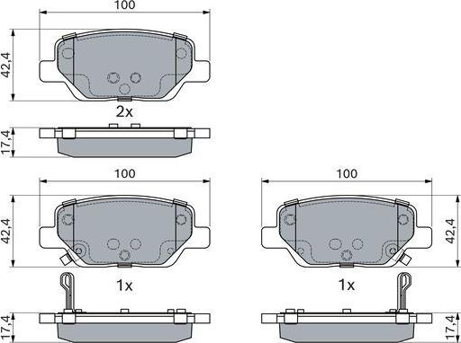 BOSCH 0 986 495 393 - Bremžu uzliku kompl., Disku bremzes ps1.lv