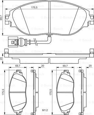 BOSCH 0 986 495 350 - Bremžu uzliku kompl., Disku bremzes ps1.lv