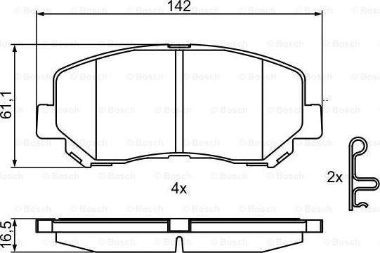 BOSCH 0 986 495 367 - Bremžu uzliku kompl., Disku bremzes ps1.lv