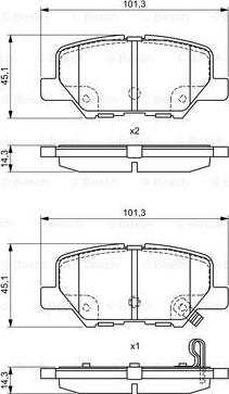 BOSCH 0 986 495 381 - Bremžu uzliku kompl., Disku bremzes ps1.lv