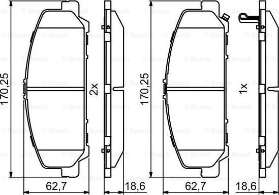 BOSCH 0 986 495 375 - Bremžu uzliku kompl., Disku bremzes ps1.lv