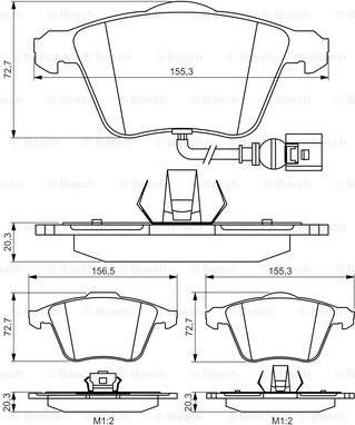 BOSCH 0 986 495 261 - Bremžu uzliku kompl., Disku bremzes ps1.lv