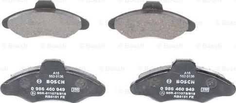 BOSCH 0 986 460 949 - Bremžu uzliku kompl., Disku bremzes ps1.lv