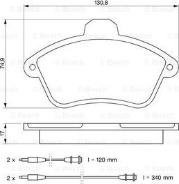 BOSCH 0 986 460 951 - Bremžu uzliku kompl., Disku bremzes ps1.lv