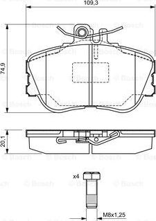 BOSCH 0 986 460 977 - Bremžu uzliku kompl., Disku bremzes ps1.lv