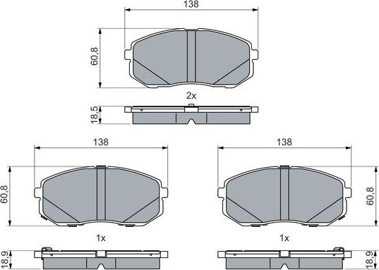 BOSCH 0 986 460 077 - Bremžu uzliku kompl., Disku bremzes ps1.lv