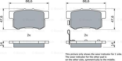 BOSCH 0 986 461 006 - Bremžu uzliku kompl., Disku bremzes ps1.lv