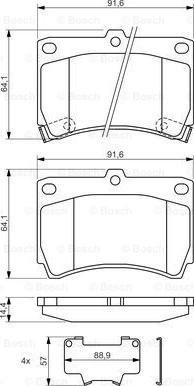 BOSCH 0 986 461 141 - Bremžu uzliku kompl., Disku bremzes ps1.lv