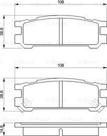 BOSCH 0 986 461 143 - Bremžu uzliku kompl., Disku bremzes ps1.lv