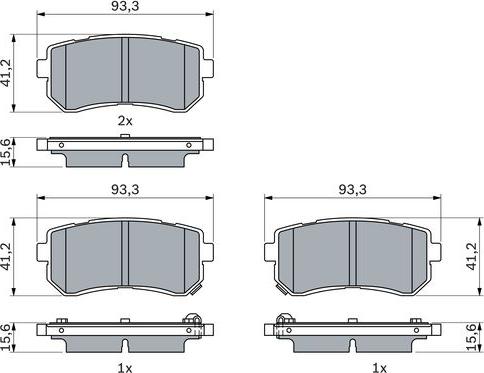 BOSCH 0 986 424 956 - Bremžu uzliku kompl., Disku bremzes ps1.lv