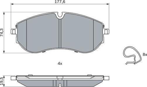 BOSCH 0 986 424 931 - Bremžu uzliku kompl., Disku bremzes ps1.lv