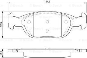 BOSCH 0 986 424 544 - Bremžu uzliku kompl., Disku bremzes ps1.lv