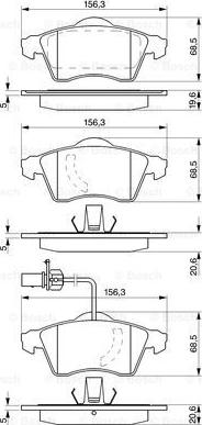 BOSCH 0 986 424 537 - Bremžu uzliku kompl., Disku bremzes ps1.lv