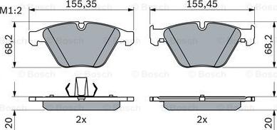 BOSCH 0 986 424 608 - Bremžu uzliku kompl., Disku bremzes ps1.lv