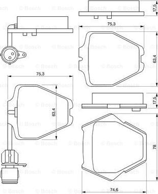 BOSCH 0 986 424 689 - Bremžu uzliku kompl., Disku bremzes ps1.lv