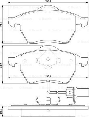 BOSCH 0 986 424 633 - Bremžu uzliku kompl., Disku bremzes ps1.lv