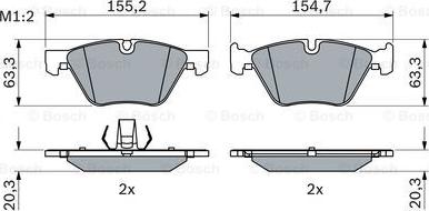 BOSCH 0 986 424 621 - Bremžu uzliku kompl., Disku bremzes ps1.lv