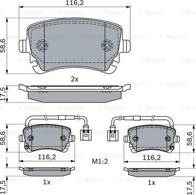 BOSCH 0 986 424 057 - Bremžu uzliku kompl., Disku bremzes ps1.lv