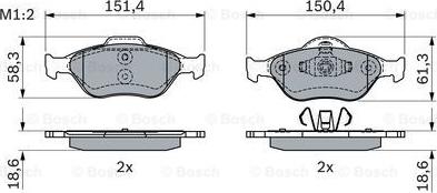 BOSCH 0 986 424 034 - Bremžu uzliku kompl., Disku bremzes ps1.lv