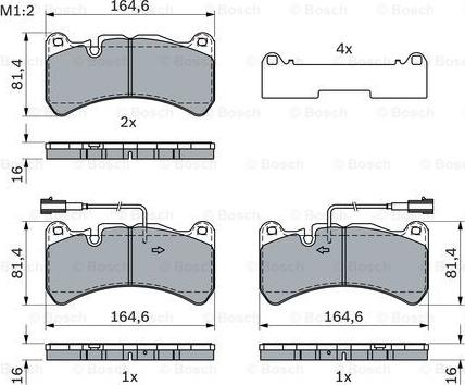 BOSCH 0 986 424 104 - Bremžu uzliku kompl., Disku bremzes ps1.lv