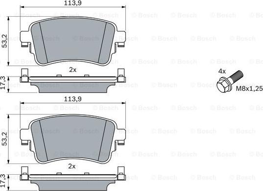 BOSCH 0 986 424 857 - Bremžu uzliku kompl., Disku bremzes ps1.lv