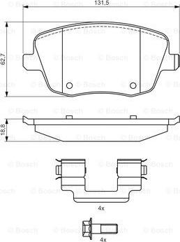 BOSCH 0 986 424 829 - Bremžu uzliku kompl., Disku bremzes ps1.lv