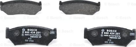 BOSCH 0 986 424 251 - Bremžu uzliku kompl., Disku bremzes ps1.lv