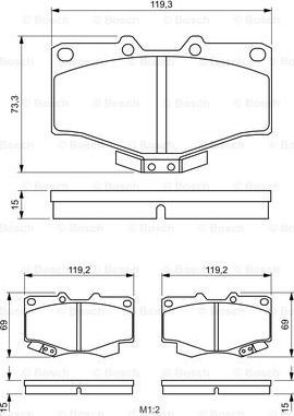 BOSCH 0 986 424 268 - Bremžu uzliku kompl., Disku bremzes ps1.lv