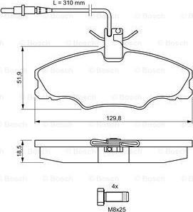 BOSCH 0 986 424 227 - Bremžu uzliku kompl., Disku bremzes ps1.lv