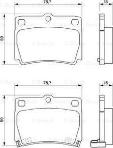 BOSCH 0 986 424 711 - Bremžu uzliku kompl., Disku bremzes ps1.lv