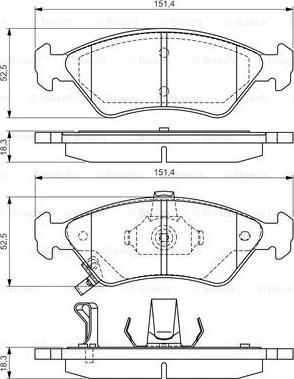 BOSCH 0 986 424 725 - Bremžu uzliku kompl., Disku bremzes ps1.lv