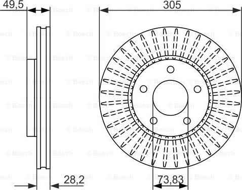 BOSCH 0 986 479 698 - Bremžu diski ps1.lv