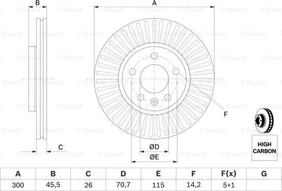 BOSCH 0 986 479 644 - Bremžu diski ps1.lv