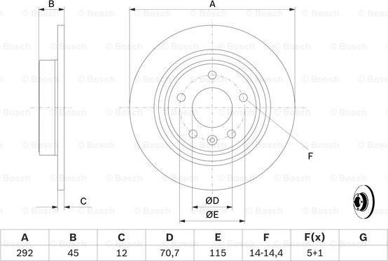 BOSCH 0 986 479 646 - Bremžu diski ps1.lv