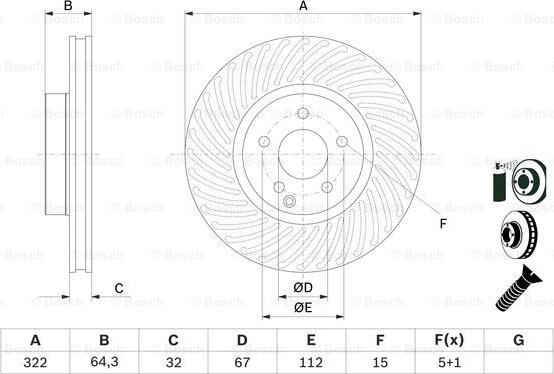 BOSCH 0 986 479 652 - Bremžu diski ps1.lv