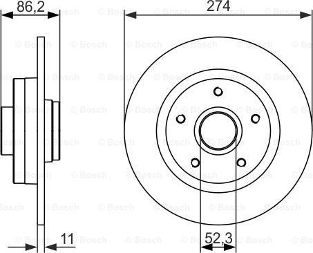 BOSCH 0 986 479 682 - Bremžu diski ps1.lv