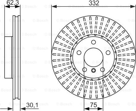 BOSCH 0 986 479 624 - Bremžu diski ps1.lv