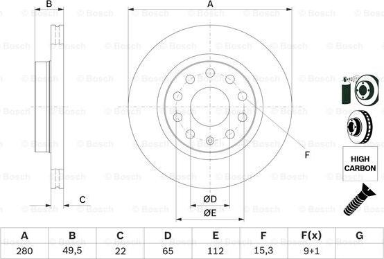 BOSCH 0 986 479 098 - Bremžu diski ps1.lv