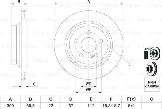 BOSCH 0 986 479 042 - Bremžu diski ps1.lv