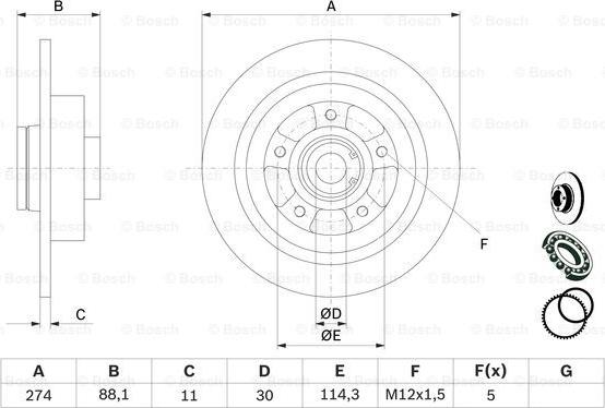 BOSCH 0 986 479 009 - Bremžu diski ps1.lv