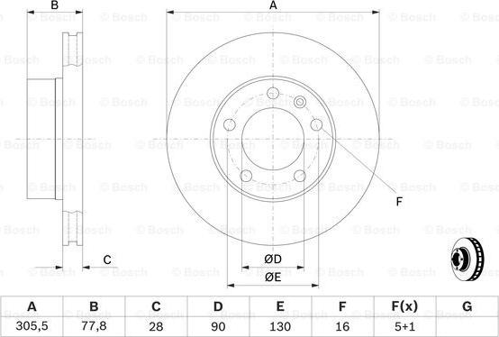 BOSCH 0 986 479 001 - Bremžu diski ps1.lv