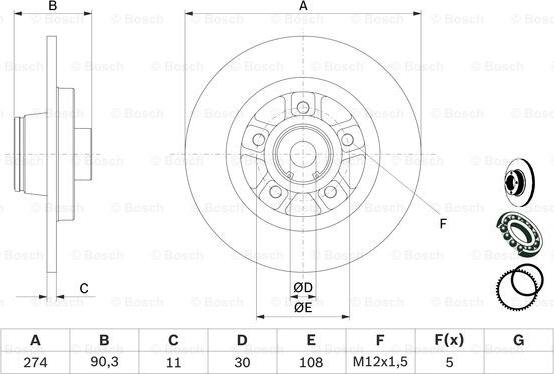 BOSCH 0 986 479 015 - Bremžu diski ps1.lv