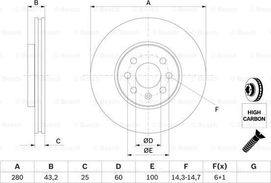 BOSCH 0 986 479 B68 - Bremžu diski ps1.lv