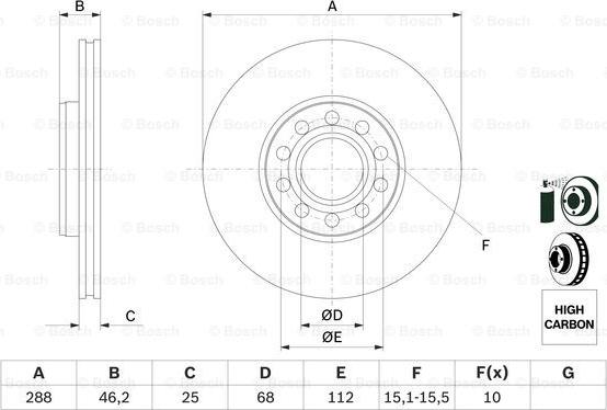 BOSCH 0 986 479 157 - Bremžu diski ps1.lv