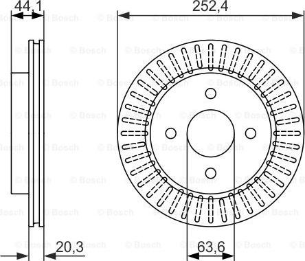 BOSCH 0 986 479 887 - Bremžu diski ps1.lv