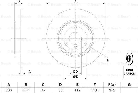 BOSCH 0 986 479 305 - Bremžu diski ps1.lv