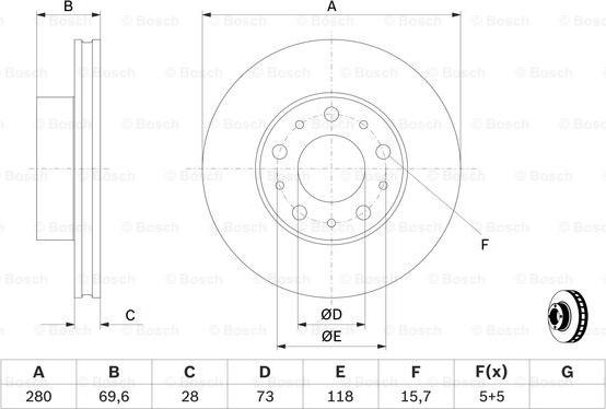 BOSCH 0 986 479 313 - Bremžu diski ps1.lv