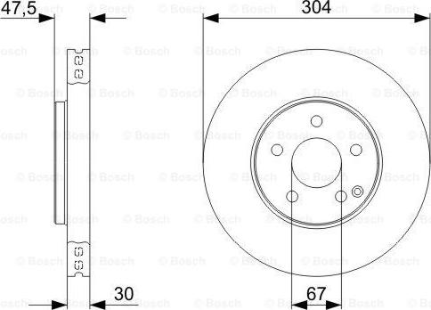 BOSCH 0 986 479 333 - Bremžu diski ps1.lv