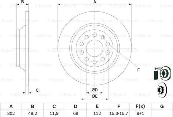 BOSCH 0 986 479 257 - Bremžu diski ps1.lv