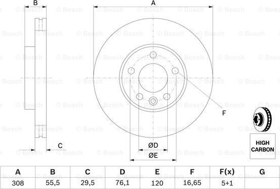 BOSCH 0 986 479 B88 - Bremžu diski ps1.lv